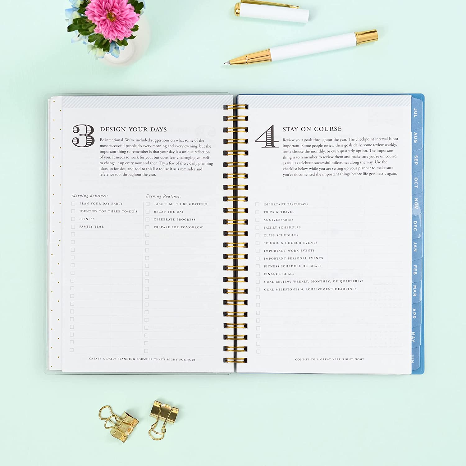 Day Designer for Blue Sky 2022-2023 Academic Year Weekly & Monthly Planner, 5" x 8", Flexible Cover, Wirebound, Climbing Floral Blush (137881-A23) - Image 5